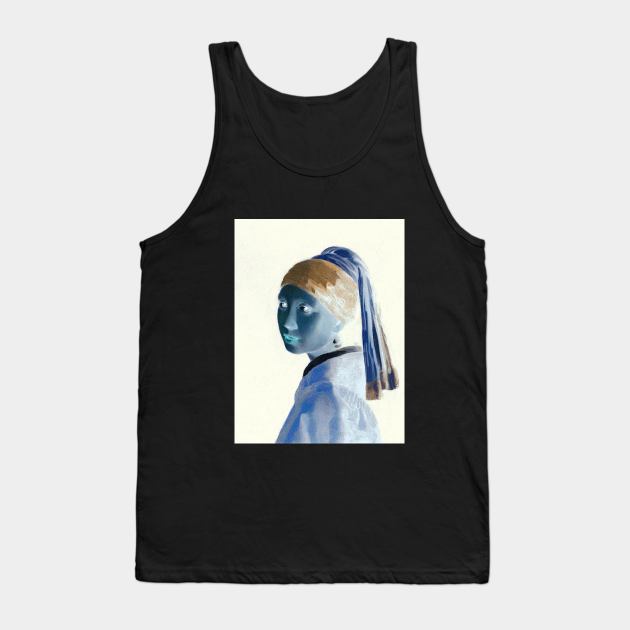 Girl with a Pearl Earring Interactive Negative Filter By Red&Blue Tank Top by RedAndBlue